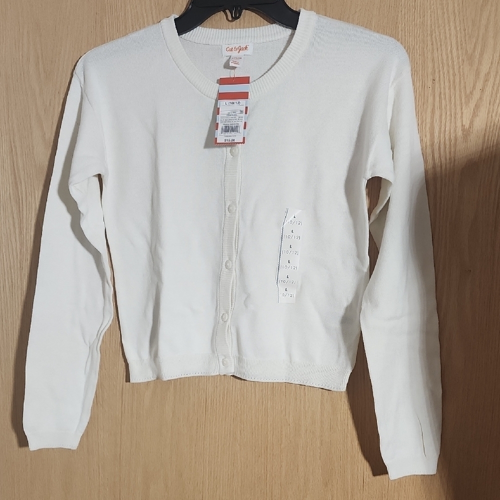 Cat & Jack Cream Button-Up Cardigan